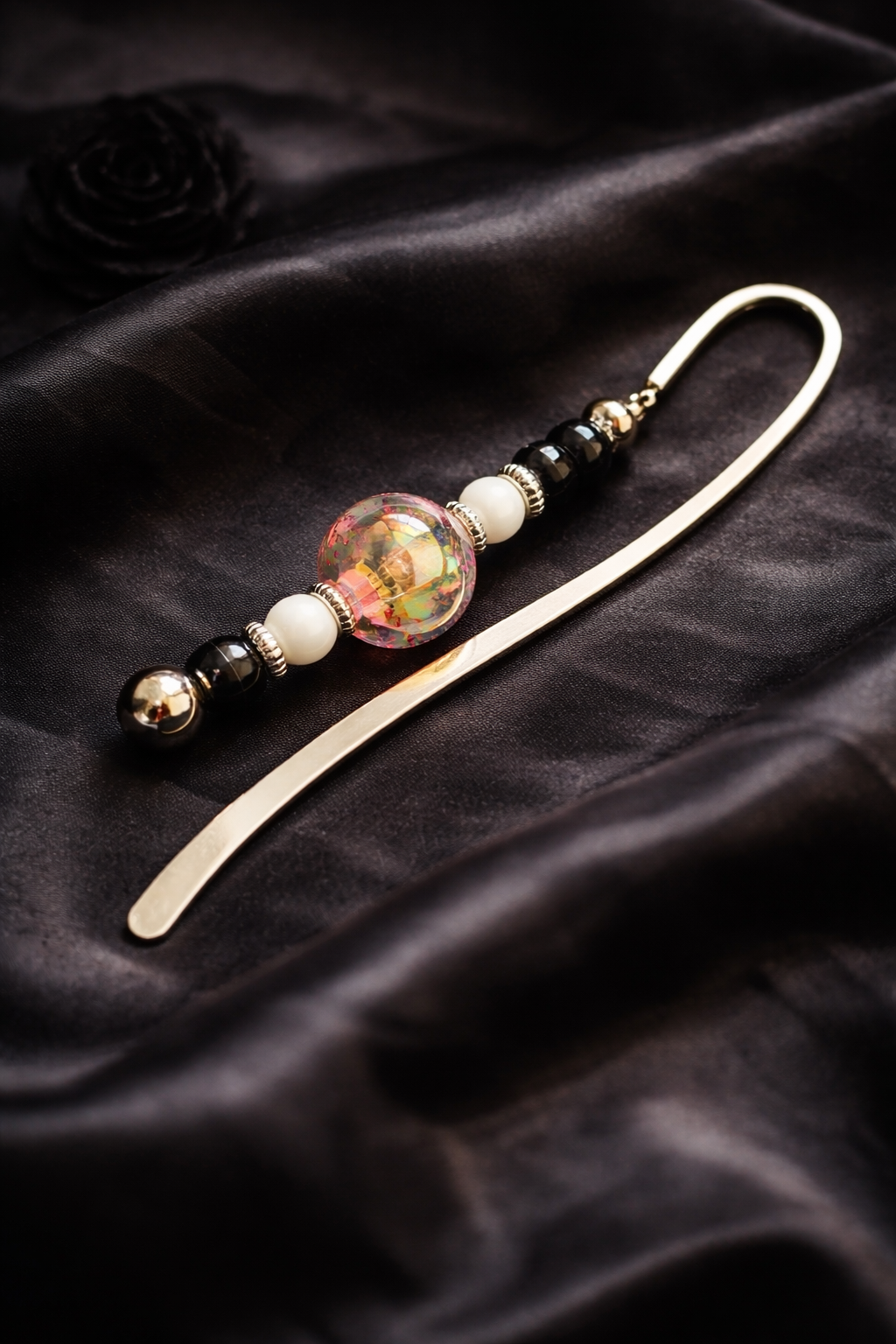 Pink Ember Gothic Metal Bookmark