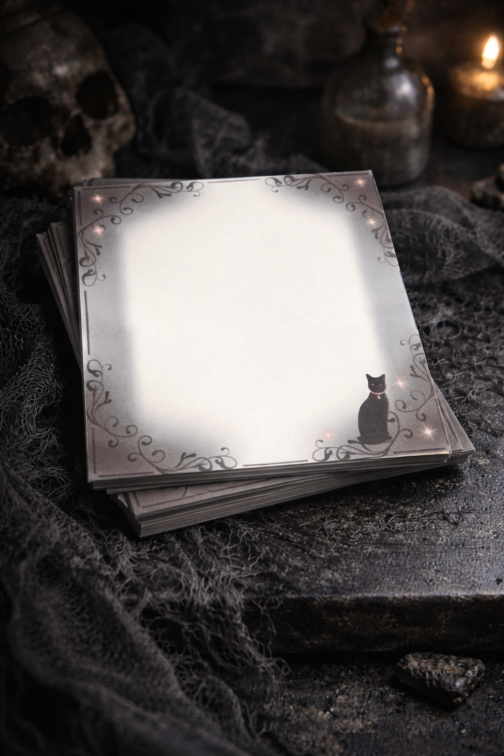 Small  Gothic Cat Notepad-Dark aesthetic