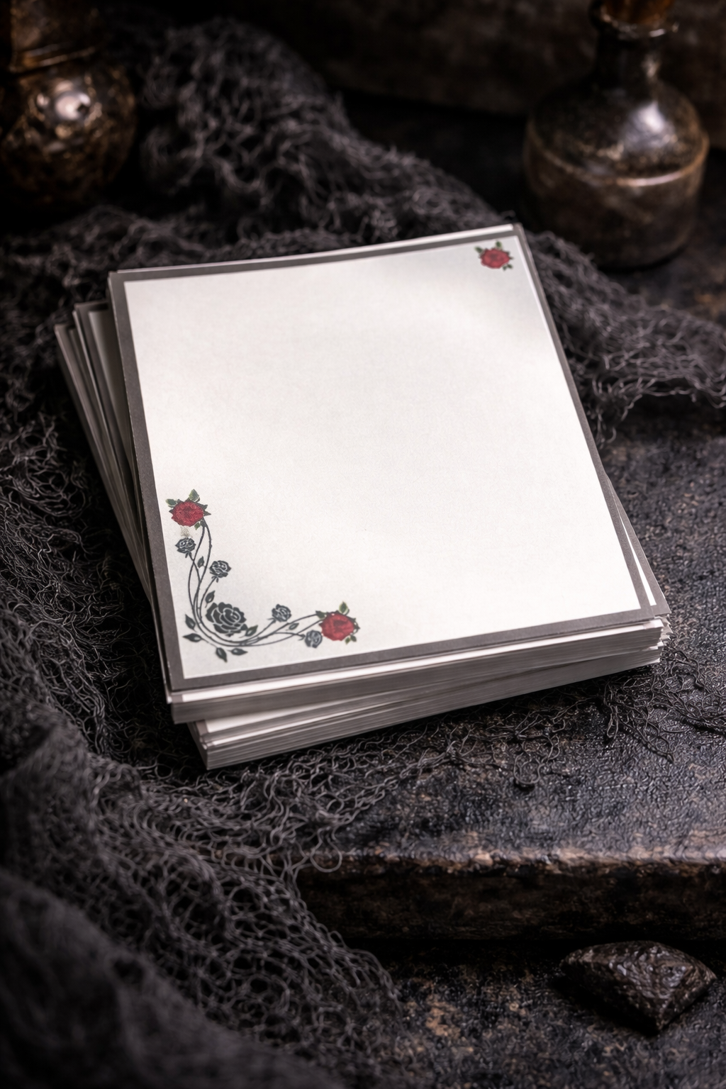 Small Gothic Rose Notepad-Dark aesthetic