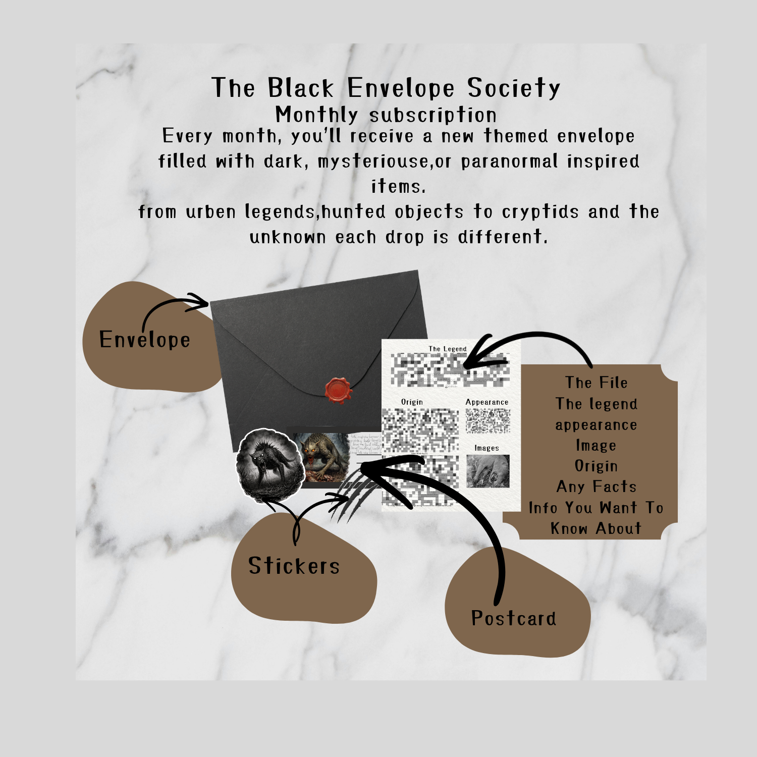 Black Envelope Society- Snail Mail Club