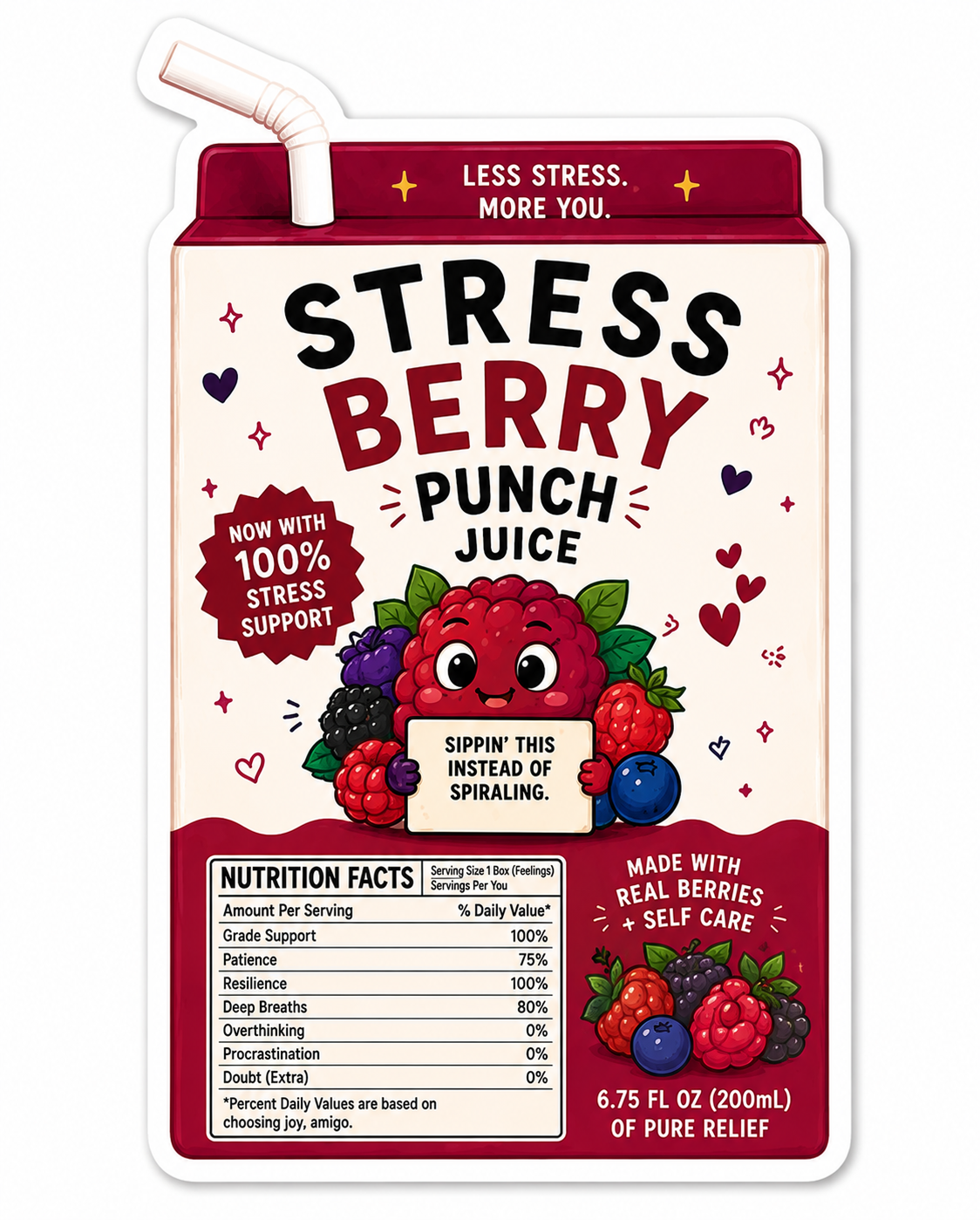 Emotional Support Juice Box Stickers