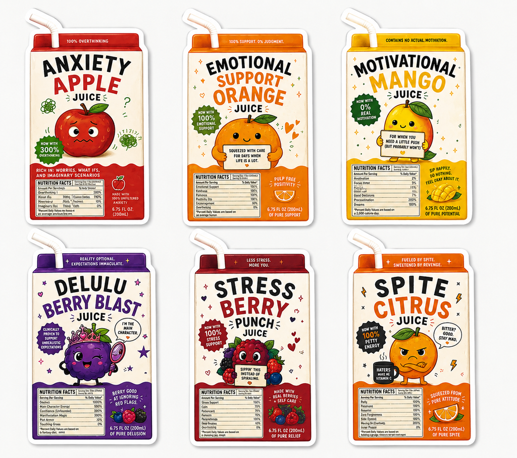 Emotional Support Juice Box Stickers