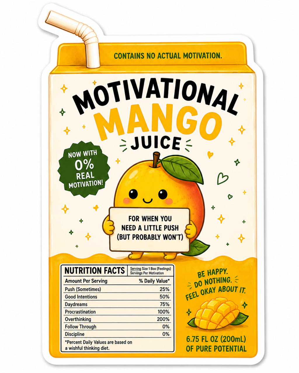 Emotional Support Juice Box Stickers