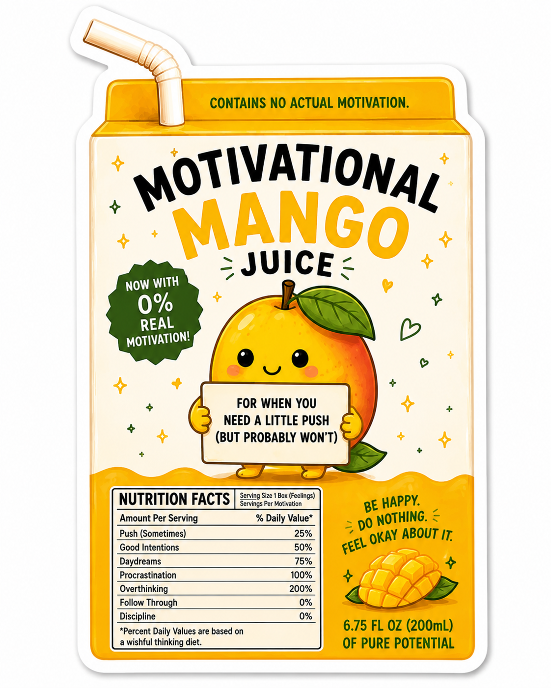 Emotional Support Juice Box Stickers